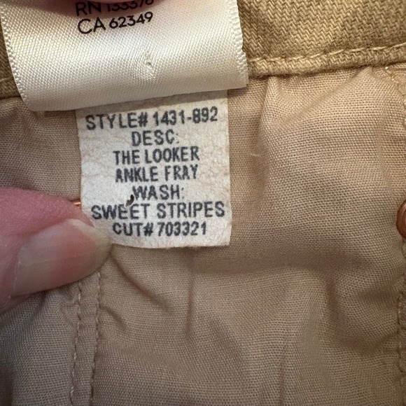 Mother Jeans Womens Sz 28 The Looker Ankle Fray Sweet Stripes Brown Tan - Picture 8 of 10